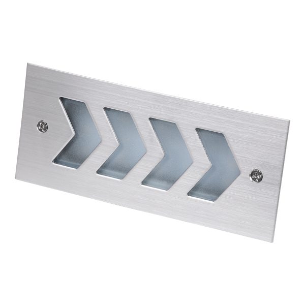WALLLIGHT-ARINA 90670 Χωνευτό Φωτιστικό Τοίχου LED 6W 660lm 120° DC 24V Αδιάβροχο IP67 Μ17 x Π7 x Υ5.5cm Θερμό Λευκό 3000K - Ανοξείδωτο Ατσάλι - 3 Years Warranty - Image 3