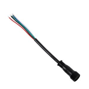 90706 Ταχυσύνδεσμος Τροφοδοσίας για Wall Washer και Προβολείς IP65 – 5 Καλώδια +/- σε Power Connector 5 PIN Female για Πολύχρωμα RGB+RGBW