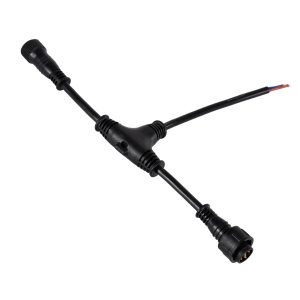 90707 Ταχυσύνδεσμος Τροφοδοσίας T για Wall Washer και Προβολείς IP65 – 2 Καλώδια +/- σε Power Connector 5 PIN Female & Power Connector 5 PIN Male για Πολύχρωμα RGB+RGBW