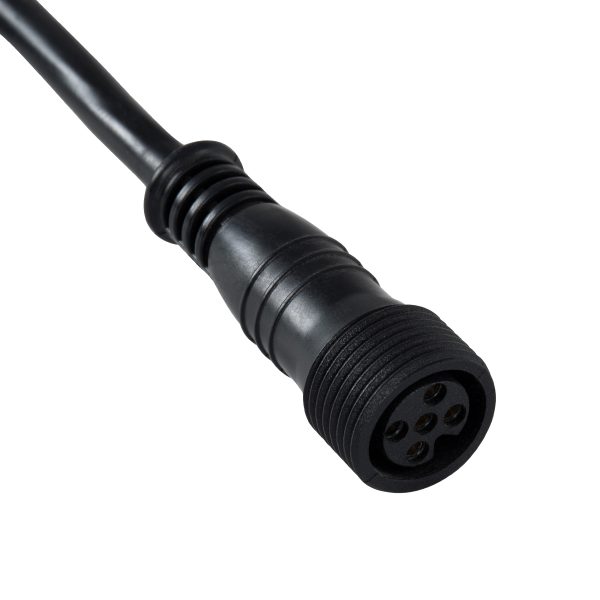 90707 Ταχυσύνδεσμος Τροφοδοσίας T για Wall Washer και Προβολείς IP65 - 2 Καλώδια +/- σε Power Connector 5 PIN Female & Power Connector 5 PIN Male για Πολύχρωμα RGB+RGBW - Image 2