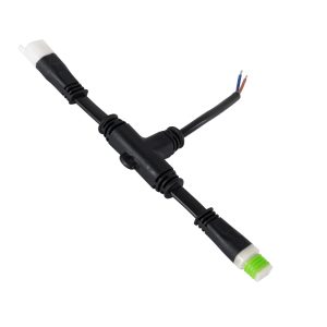 90709 Ταχυσύνδεσμος Τροφοδοσίας T για Wall Washer Tuber – 2 Καλώδια +/- σε Power Connector 5 PIN Male & Power Connector 5 PIN Female για Πολύχρωμα RGB+RGBW Tuber