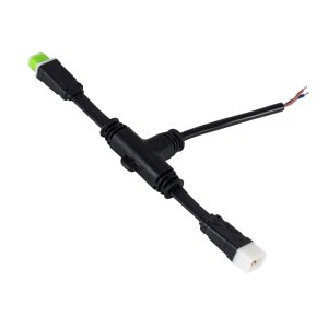 90711 Ταχυσύνδεσμος Τροφοδοσίας T για Wall Washer Tuber – 2 Καλώδια +/- σε Power Connector 5 PIN Male & Power Connector 5 PIN Female για Πολύχρωμα RGB+RGBW Tuber