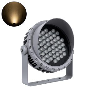 FLOOD-MENA 90646 Προβολέας Σποτ Wall Washer με Αντιθαμβωτική Γρίλια LED 48W 4320lm 30° AC 220-240V Αδιάβροχο IP65 Θερμό Λευκό 3000K – Ασημί – Μ25 x Π25 x Υ18cm – 3 Χρόνια Εγγύηση