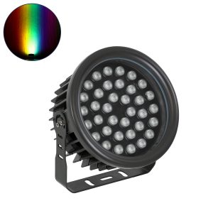 FLOOD-NEVA 90400 Προβολέας Σποτ Wall Washer LED 72W 6120lm 30° DC 24V Αδιάβροχο IP65 RGBW DMX512 Dimmable – Μαύρο – Μ24.5 x Π24.5 x Υ14.7cm – 3 Χρόνια Εγγύηση