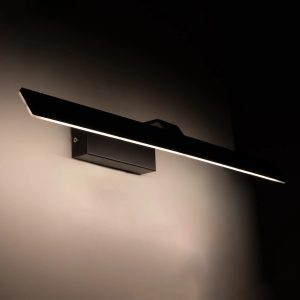 MIRROR 60517 Φωτιστικό Τοίχου – Απλίκα LED 14W 1680lm 120° AC 85-265V IP54 Φυσικό Λευκό 4500K Μαύρο Μέταλλο – Μ58 x Π15 x Υ6cm – 2 Xρόνια Εγγύηση