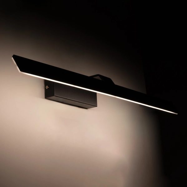 MIRROR 60517 Φωτιστικό Τοίχου - Απλίκα LED 14W 1680lm 120° AC 85-265V IP54 Φυσικό Λευκό 4500K Μαύρο Μέταλλο - Μ58 x Π15 x Υ6cm - 2 Xρόνια Εγγύηση - Image 2