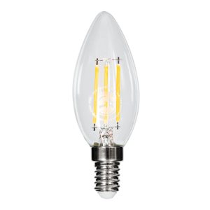 99001 Λάμπα LED Long Filament E14 C35 Κεράκι 4W 400lm 360° AC 220-240V IP20 Φ3.5 x Υ10.5cm Θερμό Λευκό 2700K με Διάφανο Γυαλί Dimmable – 3 Χρόνια Εγγύηση