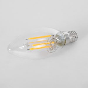 99001 Λάμπα LED Long Filament E14 C35 Κεράκι 4W 400lm 360° AC 220-240V IP20 Φ3.5 x Υ10.5cm Θερμό Λευκό 2700K με Διάφανο Γυαλί Dimmable – 3 Χρόνια Εγγύηση