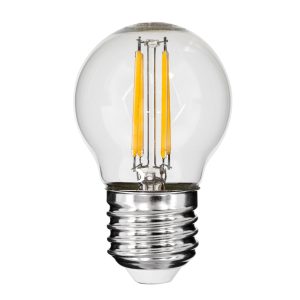99005 Λάμπα LED Long Filament E27 G45 Γλομπάκι 5W 500lm 360° AC 220-240V IP20 Φ4.5 x Υ7.5cm Θερμό Λευκό 2700K με Διάφανο Γυαλί – Dimmable – 3 Years Warranty