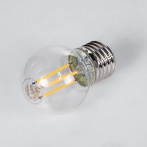 99005 Λάμπα LED Long Filament E27 G45 Γλομπάκι 5W 500lm 360° AC 220-240V IP20 Φ4.5 x Υ7.5cm Θερμό Λευκό 2700K με Διάφανο Γυαλί – Dimmable – 3 Years Warranty