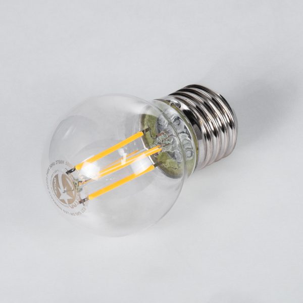 99005 Λάμπα LED Long Filament E27 G45 Γλομπάκι 5W 500lm 360° AC 220-240V IP20 Φ4.5 x Υ7.5cm Θερμό Λευκό 2700K με Διάφανο Γυαλί - Dimmable - 3 Years Warranty - Image 2