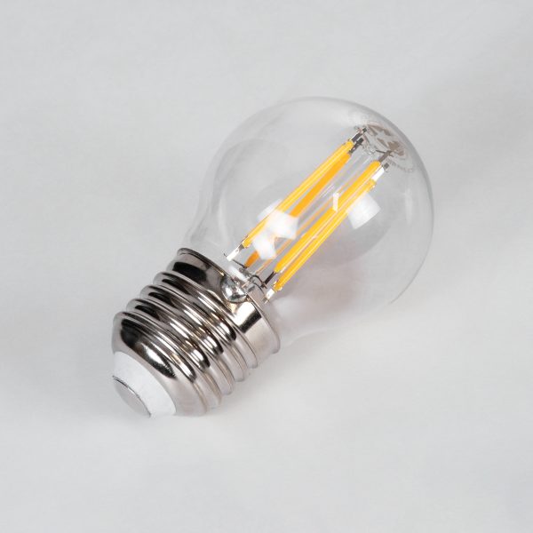 99005 Λάμπα LED Long Filament E27 G45 Γλομπάκι 5W 500lm 360° AC 220-240V IP20 Φ4.5 x Υ7.5cm Θερμό Λευκό 2700K με Διάφανο Γυαλί - Dimmable - 3 Years Warranty - Image 3