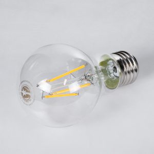99006 Λάμπα LED Long Filament E27 A60 Γλόμπος 6W 600lm 360° AC 220-240V IP20 Φ6 x Υ10.5cm Θερμό Λευκό 2700K με Διάφανο Γυαλί – Dimmable – 3 Χρόνια Εγγύηση