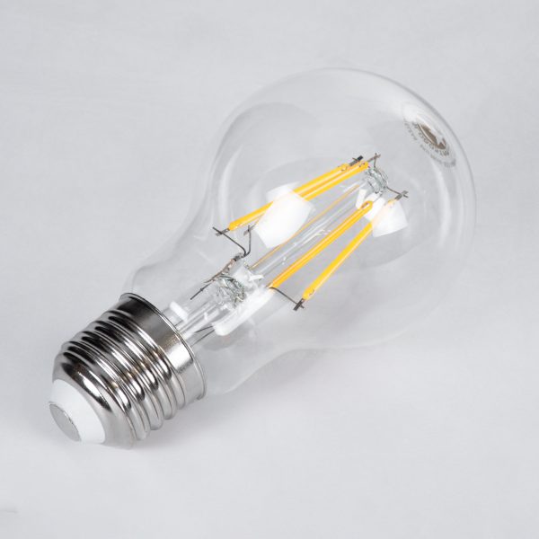 99006 Λάμπα LED Long Filament E27 A60 Γλόμπος 6W 600lm 360° AC 220-240V IP20 Φ6 x Υ10.5cm Θερμό Λευκό 2700K με Διάφανο Γυαλί - Dimmable - 3 Χρόνια Εγγύηση - Image 3