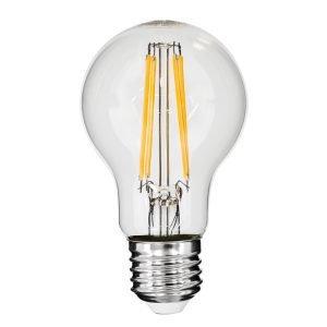99007 Λάμπα LED Long Filament E27 A60 Γλόμπος 8W 800lm 360° AC 220-240V IP20 Φ6 x Υ10.5cm Θερμό Λευκό 2700K με Διάφανο Γυαλί – Dimmable – 3 Χρόνια Εγγύηση