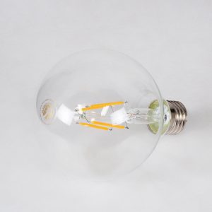 99009 Λάμπα LED Long Filament E27 G95 Γλόμπος 4W 400lm 360° AC 220-240V IP20 Φ9.5 x Υ13.5cm Θερμό Λευκό 2700K με Διάφανο Γυαλί – Dimmable – 3 Years Warranty