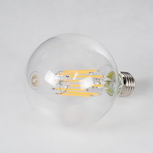 99011 Λάμπα LED Long Filament E27 G95 Γλόμπος 12W 1200lm 360° AC 220-240V IP20 Φ9.5 x Υ13.5cm Θερμό Λευκό 2700K με Διάφανο Γυαλί – Dimmable – 3 Years Warranty