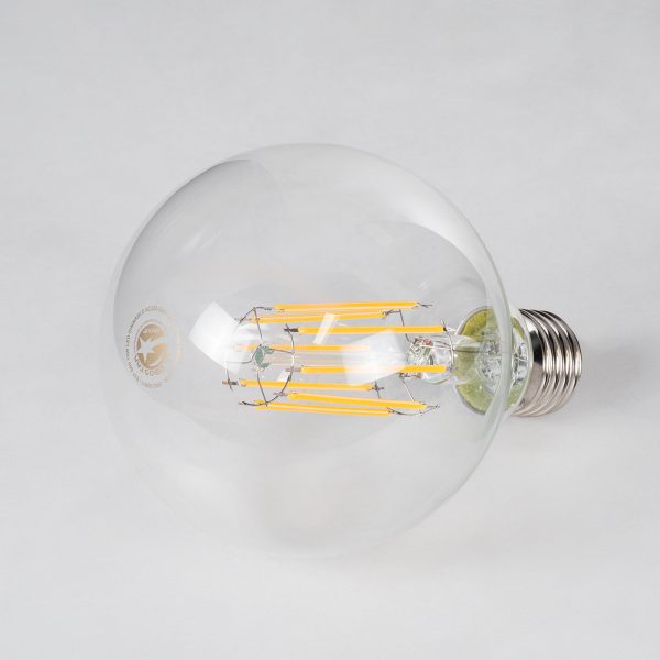 99011 Λάμπα LED Long Filament E27 G95 Γλόμπος 12W 1200lm 360° AC 220-240V IP20 Φ9.5 x Υ13.5cm Θερμό Λευκό 2700K με Διάφανο Γυαλί - Dimmable - 3 Years Warranty - Image 2