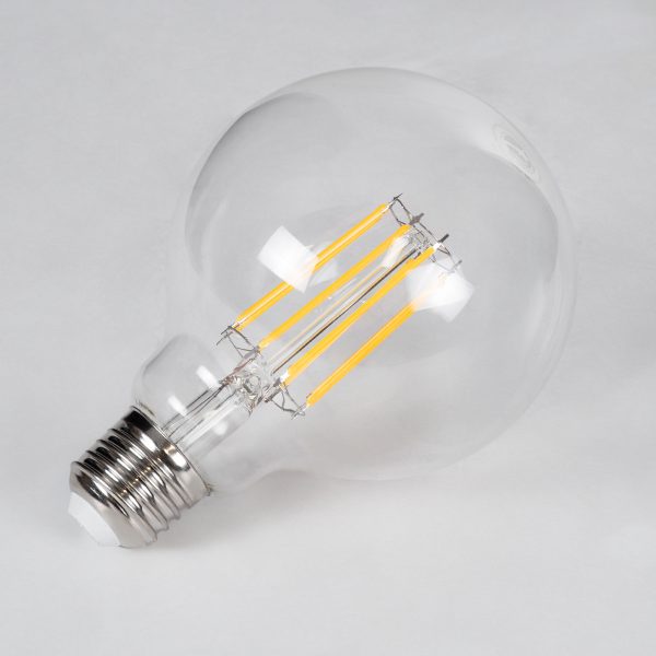 99011 Λάμπα LED Long Filament E27 G95 Γλόμπος 12W 1200lm 360° AC 220-240V IP20 Φ9.5 x Υ13.5cm Θερμό Λευκό 2700K με Διάφανο Γυαλί - Dimmable - 3 Years Warranty - Image 3