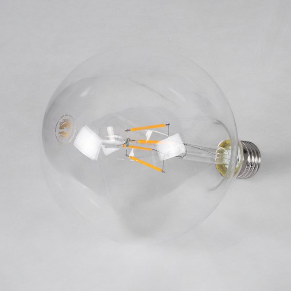 99012 Λάμπα LED Long Filament E27 G125 Γλόμπος 4W 400lm 360° AC 220-240V IP20 Φ12.5 x Υ18cm Θερμό Λευκό 2700K με Διάφανο Γυαλί - Dimmable - 3 Years Warranty - Image 2