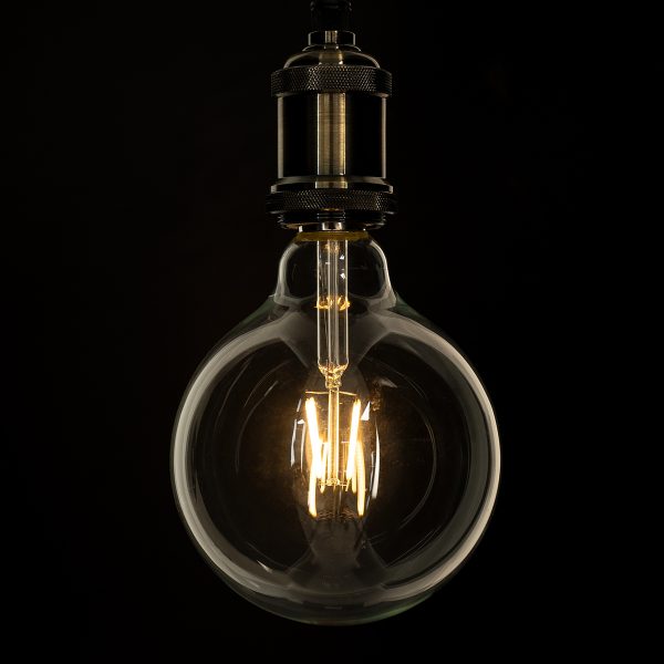 99012 Λάμπα LED Long Filament E27 G125 Γλόμπος 4W 400lm 360° AC 220-240V IP20 Φ12.5 x Υ18cm Θερμό Λευκό 2700K με Διάφανο Γυαλί - Dimmable - 3 Years Warranty - Image 4