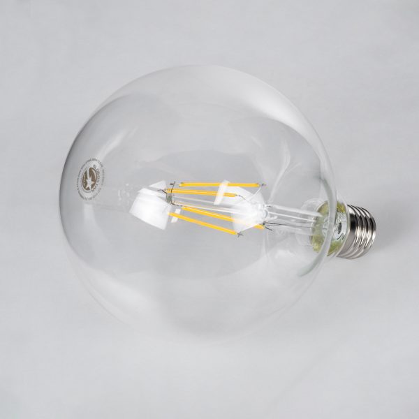 99013 Λάμπα LED Long Filament E27 G125 Γλόμπος 8W 800lm 360° AC 220-240V IP20 Φ12.5 x Υ18cm Θερμό Λευκό 2700K με Διάφανο Γυαλί - Dimmable - 3 Years Warranty - Image 2