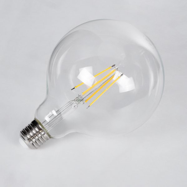 99013 Λάμπα LED Long Filament E27 G125 Γλόμπος 8W 800lm 360° AC 220-240V IP20 Φ12.5 x Υ18cm Θερμό Λευκό 2700K με Διάφανο Γυαλί - Dimmable - 3 Years Warranty - Image 3