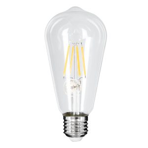 99015 Λάμπα LED Long Filament E27 ST64 Αχλάδι 4W 400lm 360° AC 220-240V IP20 Φ6.4 x Υ14cm Θερμό Λευκό 2700K με Διάφανο Γυαλί Dimmable – 3 Χρόνια Εγγύηση