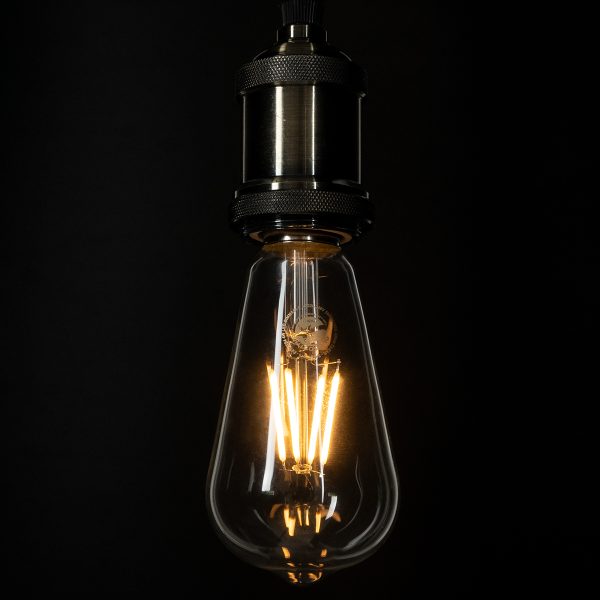 99015 Λάμπα LED Long Filament E27 ST64 Αχλάδι 4W 400lm 360° AC 220-240V IP20 Φ6.4 x Υ14cm Θερμό Λευκό 2700K με Διάφανο Γυαλί Dimmable - 3 Χρόνια Εγγύηση - Image 4