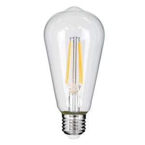 99016 Λάμπα LED Long Filament E27 ST64 Αχλάδι 8W 800lm 360° AC 220-240V IP20 Φ6.4 x Υ14cm Θερμό Λευκό 2700K με Διάφανο Γυαλί – Dimmable – 3 Years Warranty
