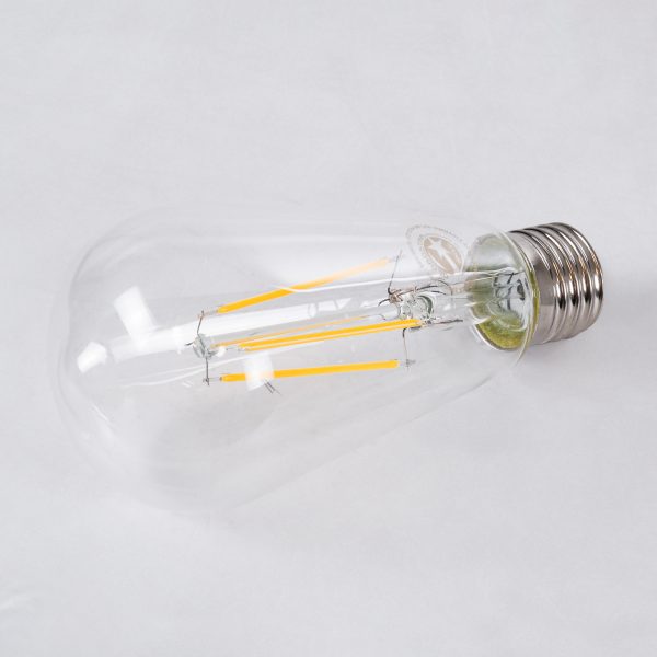 99016 Λάμπα LED Long Filament E27 ST64 Αχλάδι 8W 800lm 360° AC 220-240V IP20 Φ6.4 x Υ14cm Θερμό Λευκό 2700K με Διάφανο Γυαλί - Dimmable - 3 Years Warranty - Image 2
