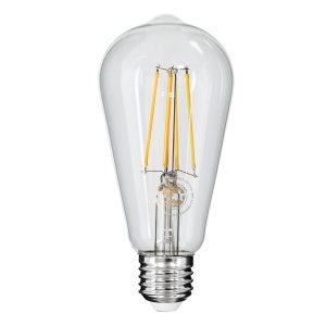 99017 Λάμπα LED Long Filament E27 ST64 Αχλάδι 10W 1000lm 360° AC 220-240V IP20 Φ6.4 x Υ14cm Θερμό Λευκό 2700K με Διάφανο Γυαλί – Dimmable – 3 Years Warranty