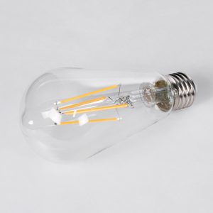99017 Λάμπα LED Long Filament E27 ST64 Αχλάδι 10W 1000lm 360° AC 220-240V IP20 Φ6.4 x Υ14cm Θερμό Λευκό 2700K με Διάφανο Γυαλί – Dimmable – 3 Years Warranty
