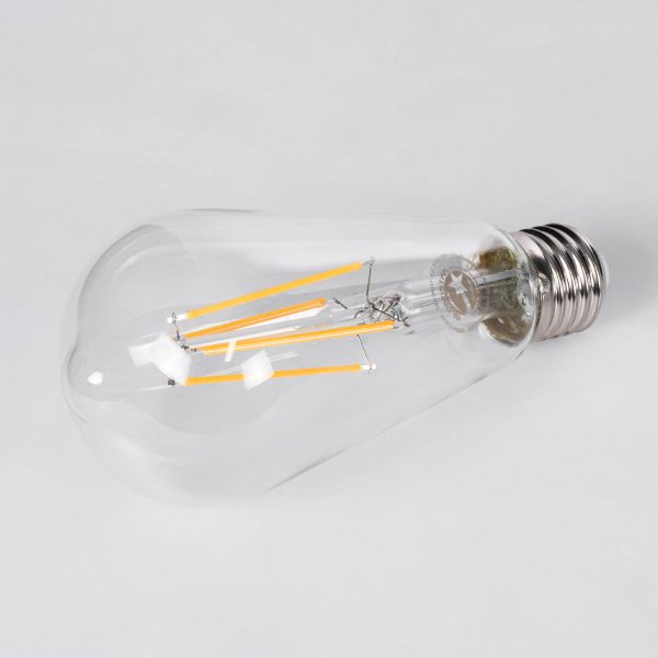99017 Λάμπα LED Long Filament E27 ST64 Αχλάδι 10W 1000lm 360° AC 220-240V IP20 Φ6.4 x Υ14cm Θερμό Λευκό 2700K με Διάφανο Γυαλί - Dimmable - 3 Years Warranty - Image 2