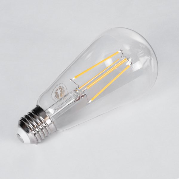 99017 Λάμπα LED Long Filament E27 ST64 Αχλάδι 10W 1000lm 360° AC 220-240V IP20 Φ6.4 x Υ14cm Θερμό Λευκό 2700K με Διάφανο Γυαλί - Dimmable - 3 Years Warranty - Image 3