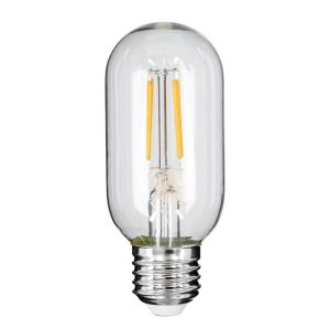 99018 Λάμπα LED Long Filament E27 T45 Σωλήνας 4W 400lm 360° AC 220-240V IP20 Φ4.5 x Υ11cm Θερμό Λευκό 2700K με Διάφανο Γυαλί – Dimmable – 3 Years Warranty