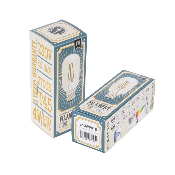 99018 Λάμπα LED Long Filament E27 T45 Σωλήνας 4W 400lm 360° AC 220-240V IP20 Φ4.5 x Υ11cm Θερμό Λευκό 2700K με Διάφανο Γυαλί - Dimmable - 3 Years Warranty - Image 5