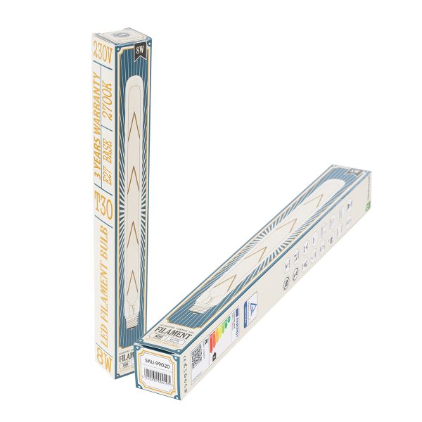 99020 Λάμπα LED Long Filament E27 T30 Σωλήνας 8W 800lm 360° AC 220-240V IP20 Φ3 x Υ30cm Θερμό Λευκό 2700K με Διάφανο Γυαλί - Dimmable - 3 Years Warranty - Image 5