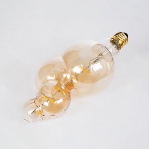 99021 Λάμπα LED Soft S Spiral Filament E27 BB100 BUBBLES Γλόμπος 6W 420lm 360° AC 220-240V IP20 Φ10 x Υ24cm Ultra Θερμό Λευκό 2200K με Μελί Γυαλί – Dimmable – 3 Years Warranty