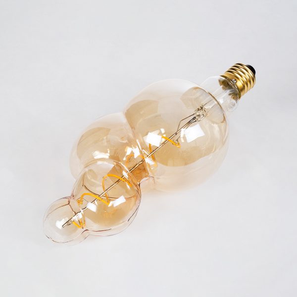99021 Λάμπα LED Soft S Spiral Filament E27 BB100 BUBBLES Γλόμπος 6W 420lm 360° AC 220-240V IP20 Φ10 x Υ24cm Ultra Θερμό Λευκό 2200K με Μελί Γυαλί - Dimmable - 3 Years Warranty - Image 2
