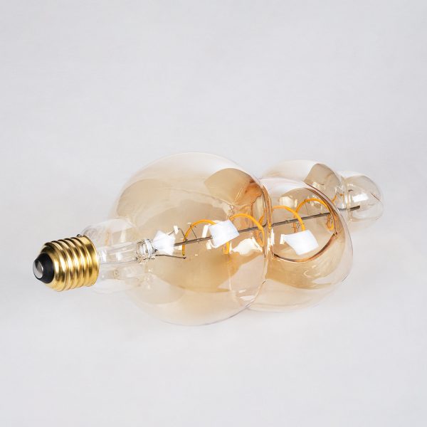 99021 Λάμπα LED Soft S Spiral Filament E27 BB100 BUBBLES Γλόμπος 6W 420lm 360° AC 220-240V IP20 Φ10 x Υ24cm Ultra Θερμό Λευκό 2200K με Μελί Γυαλί - Dimmable - 3 Years Warranty - Image 3
