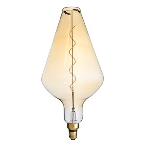 99022 Λάμπα LED Soft S Spiral Filament E27 BA200 ROCKET Γλόμπος 6W 420lm 360° AC 220-240V IP20 Φ20 x Υ41.5cm Ultra Θερμό Λευκό 2200K με Μελί Γυαλί – Dimmable – 3 Years Warranty