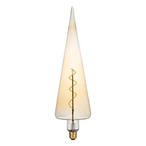 99023 Λάμπα LED Soft S Spiral Filament E27 CT100 SPEAR Γλόμπος 6W 420lm 360° AC 220-240V IP20 Φ10 x Υ28cm Ultra Θερμό Λευκό 2200K με Μελί Γυαλί – Dimmable – 3 Χρόνια Εγγύηση