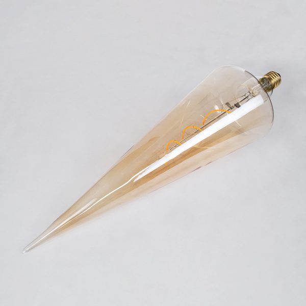 99023 Λάμπα LED Soft S Spiral Filament E27 CT100 SPEAR Γλόμπος 6W 420lm 360° AC 220-240V IP20 Φ10 x Υ28cm Ultra Θερμό Λευκό 2200K με Μελί Γυαλί - Dimmable - 3 Χρόνια Εγγύηση - Image 2