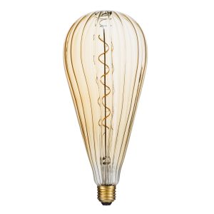 99024 Λάμπα LED Soft S Spiral Filament E27 OT120 ZEPPELIN Γλόμπος 6W 420lm 360° AC 220-240V IP20 Φ12 x Υ46cm Ultra Θερμό Λευκό 2200K με Μελί Γυαλί – Dimmable – 3 Years Warranty