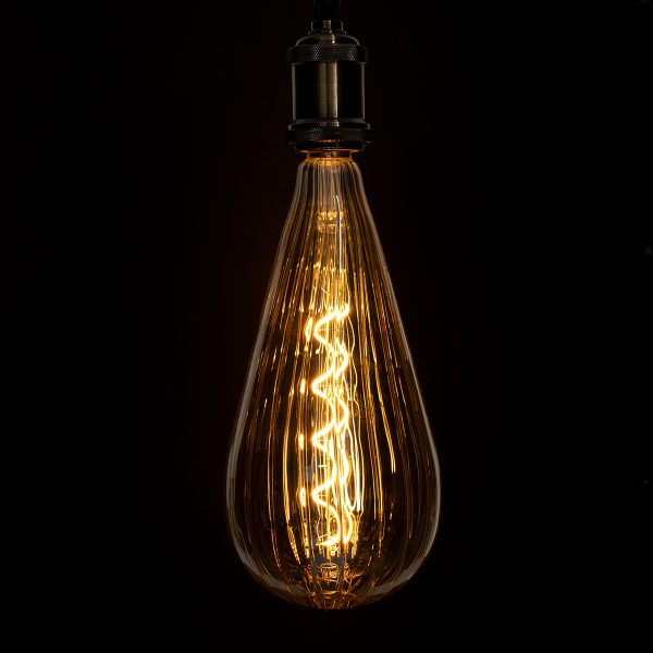 99024 Λάμπα LED Soft S Spiral Filament E27 OT120 ZEPPELIN Γλόμπος 6W 420lm 360° AC 220-240V IP20 Φ12 x Υ46cm Ultra Θερμό Λευκό 2200K με Μελί Γυαλί - Dimmable - 3 Years Warranty - Image 4