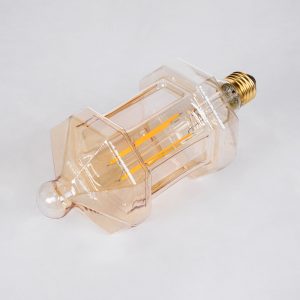 99026 Λάμπα LED Long Filament E27 FT95 LANTERN Γλόμπος 8W 650lm 360° AC 220-240V IP20 Φ9.5 x Υ21.5cm Ultra Θερμό Λευκό 2200K με Μελί Γυαλί – Dimmable – 3 Years Warranty