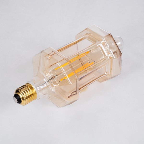 99026 Λάμπα LED Long Filament E27 FT95 LANTERN Γλόμπος 8W 650lm 360° AC 220-240V IP20 Φ9.5 x Υ21.5cm Ultra Θερμό Λευκό 2200K με Μελί Γυαλί - Dimmable - 3 Years Warranty - Image 3
