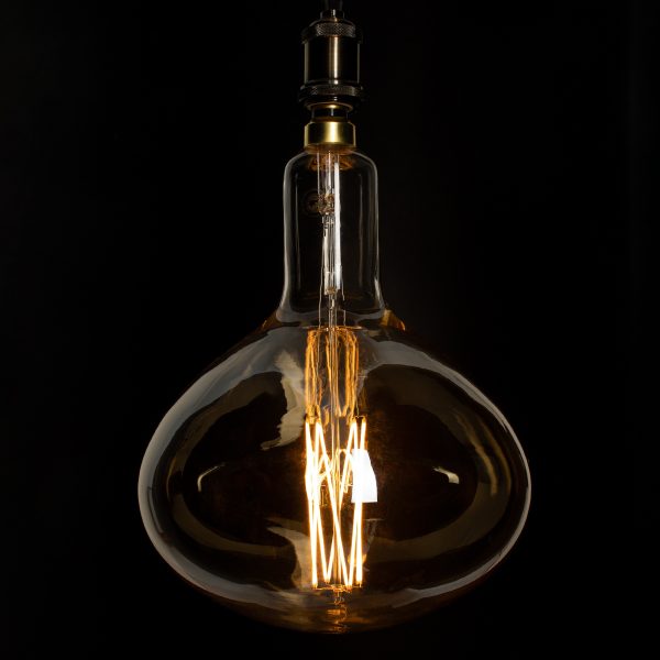 99027 Λάμπα LED Zig Long Filament E27 R280 BUTTERNUT Γλόμπος 6W 420lm 360° AC 220-240V IP20 Φ28 x Υ41cm Ultra Θερμό Λευκό 2200K με Μελί Γυαλί - Dimmable - 3 Years Warranty - Image 4