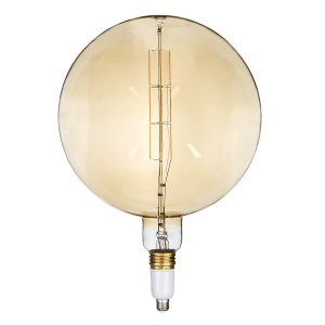 99030 Λάμπα LED Long Filament E27 G380 ORBITAL Γλόμπος 10W 800lm 360° AC 220-240V IP20 Φ38 x Υ55cm Ultra Θερμό Λευκό 2200K με Μελί Γυαλί – Dimmable – 3 Years Warranty – The Bigger Bulb in Greece